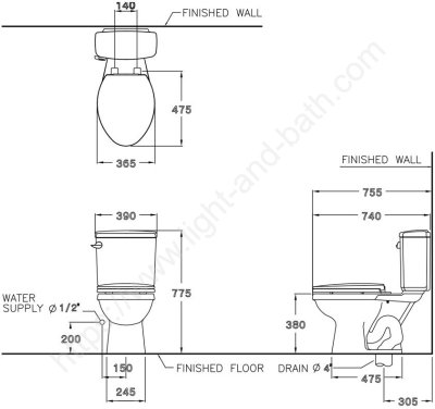 C13930 (CIT) สุขภัณฑ์ แบบสองชิ้น 6 ลิตร รุ่น ALEX (CIT)