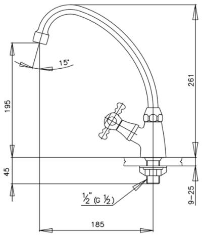 CT150C15(HM) ก๊อกอ่างซิงค์ รุ่น MARINA