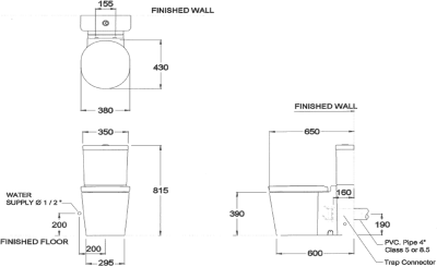 C17167 สุขภัณฑ์ แบบสองชิ้น 3/4.5 ลิตร รุ่น OLIX