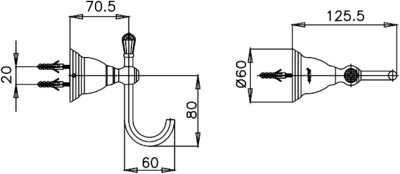 CT040ST(HM) ขอแขวนผ้า รุ่น CLASSIC CRYSTAL