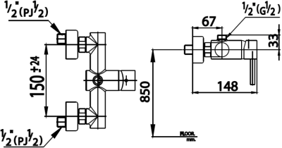 CT2047A ก๊อกผสมยืนอาบน้ำแบบก้านโยก (เกลียวบน) รุ่น ANTHONY