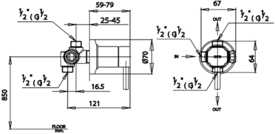 CT606 วาล์วเปลี่ยนทิศทางน้ำเข้า 1 ออก 2 ชนิดฝังผนัง รุ่น ANTHONY