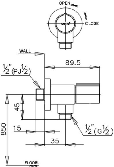 CT1078C30X(HM) วาล์วเปิด-ปิดน้ำ รุ่น LETO PLUS