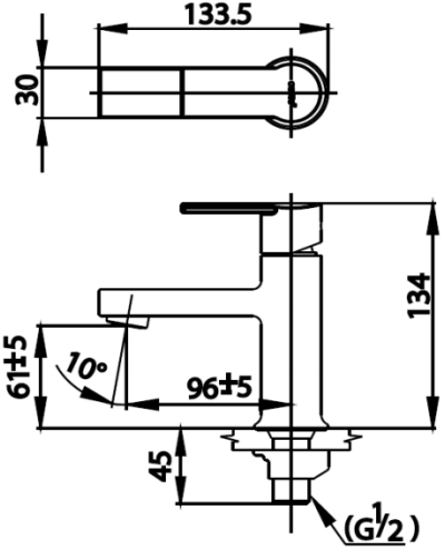 CT1131ALCX(HM) ก๊อกเดี่ยวอ่างล้างหน้าแบบก้านโยก (sizeS) รุ่น SCIROCCO (ประหยัดน้ำ 53%)