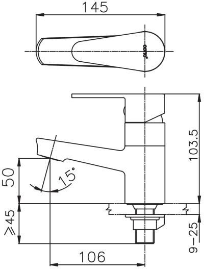 CT1164AE(HM) ก๊อกเดี่ยวอ่างล้างหน้าแบบก้านโยก รุ่น NEXT I