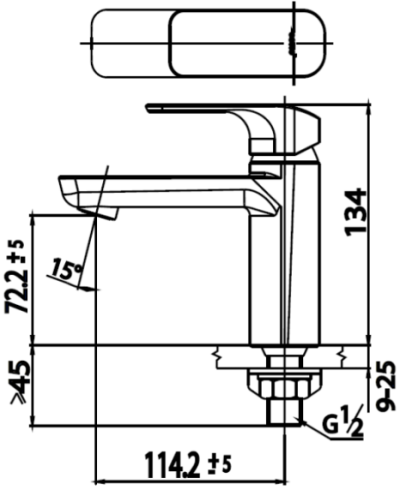 CT1142A#WH ก๊อกเดี่ยวอ่างล้างหน้าแบบก้าน รุ่น SCIROCCO SENSE