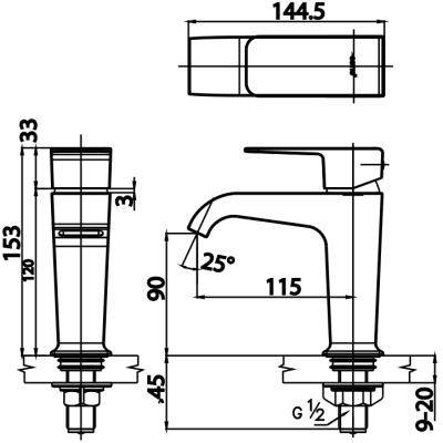 CT1170A ก๊อกเดี่ยวอ่างล้างหน้าแบบก้านโยก รุ่น SONATA