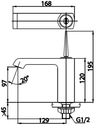 CT1181J ก๊อกเดี่ยวอ่างล้างหน้าแบบจอยสติ๊ก รุ่น CUBIC