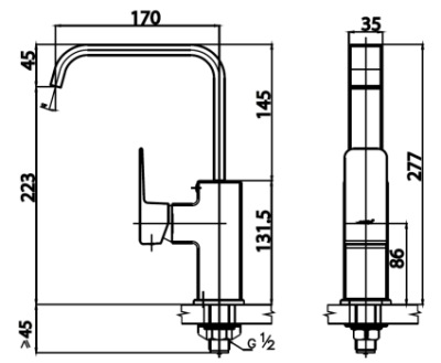 CT1172A ก๊อกอ่างซิงค์แบบก้านโยก รุ่น SONATA