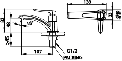 CT1206(HM) ก๊อกเดี่ยวอ่างล้างหน้า รุ่น CANDLE
