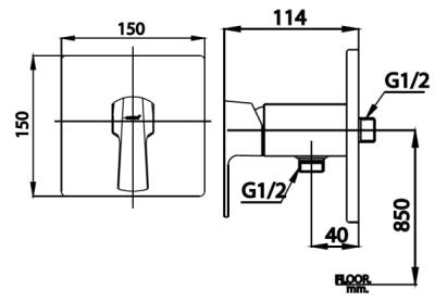 CT1184A#RG วาล์วเปิด-ปิดน้ำแบบก้านโยก(สีโรสโกลด์)