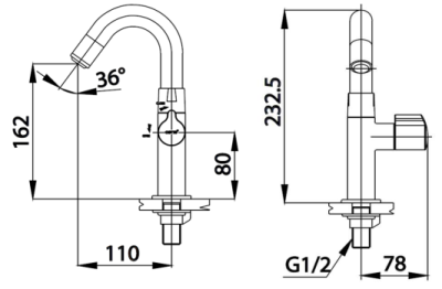 CT1211(LED) ก๊อกเดี่ยวอ่างล้างหน้าพร้อมไฟ LED รุ่น TURBITECT