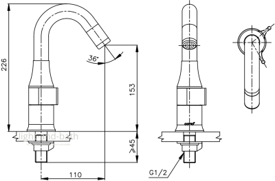 CT1218(LED) ก๊อกเดี่ยวอ่างล้างหน้าพร้อมไฟ LED 7 สี (BLACK CHROME) รุ่น VEGAS