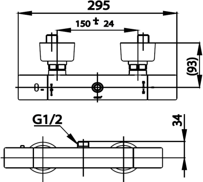 CT2042N ก๊อกผสมยืนอาบน้ำพร้อมวาล์วควบคุมอุณหภูมิ รุ่น ENRICO