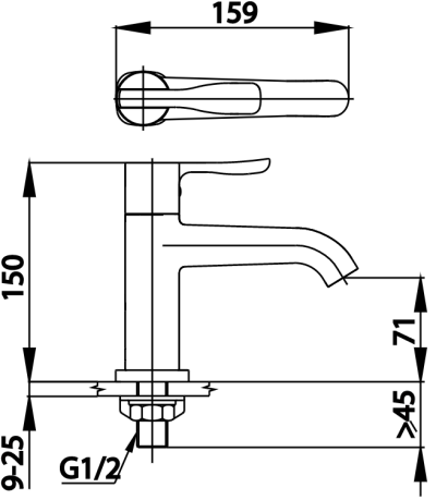 CT1921A ก๊อกเดี่ยวอ่างล้างหน้าแบบก้านโยก รุ่น PATCHWORK