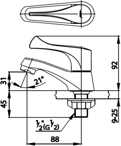 CT160C10(HM) ก๊อกเดี่ยวอ่างล้างหน้า รุ่น WINDY
