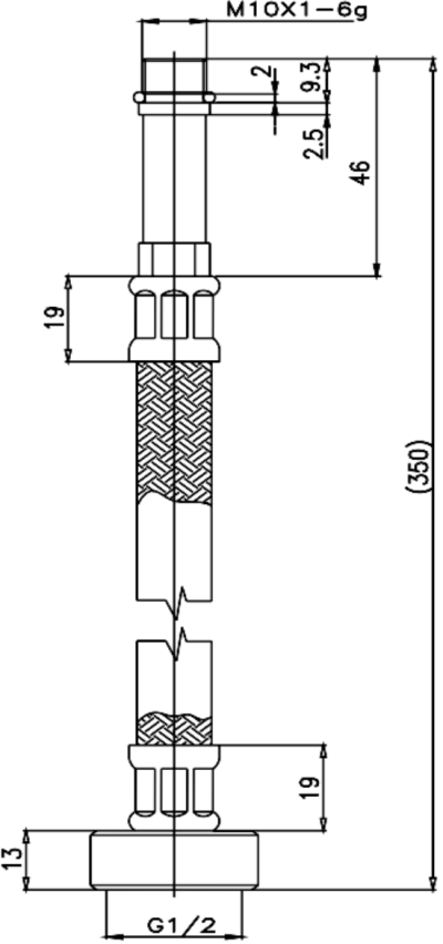  Z427L14(HM) สายน้ำดีก๊อกผสมอ่างล้างหน้า สเตนเลสถักยาว 14 นิ้ว