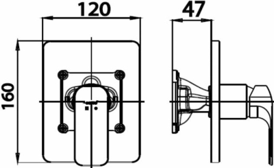 CT2146A#BL วาล์วผสมเปิด-ปิดน้ำแบบก้านโยกชนิดฝังผนัง รุ่น SCIROCCO