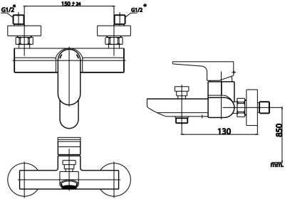 CT2164A ก๊อกผสมอ่างอาบน้ำแบบก้านโยก รุ่น LUKE