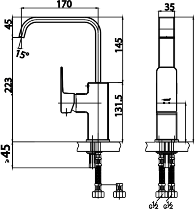 CT2192A ก๊อกผสมอ่างซิงค์แบบก้านโยก รุ่น SONATA