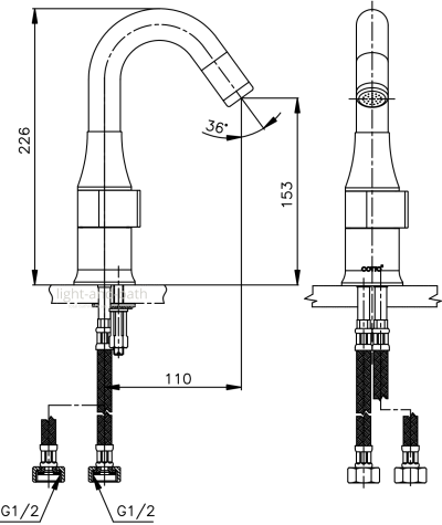 CT2271#BN(LED) ก๊อกผสมอ่างล้างหน้าพร้อมไฟ LED 7 สี (BLACK CHROME) รุ่น VEGAS