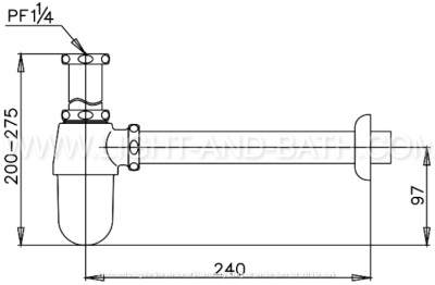 CT680(HM) ท่อน้ำทิ้งอ่างล้างหน้าแบบกระปุก ยาว 24 ซม.