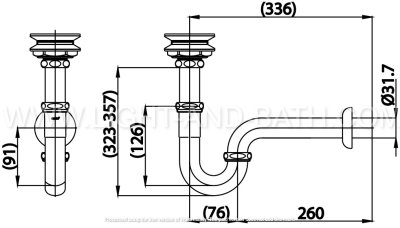 CT6801 สะดืออ่างล้างหน้าพร้อมท่อน้ำทิ้ง