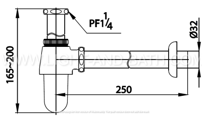 CT680AX(HM) ท่อน้ำทิ้งอ่างล้างหน้า แบบกระปุก ยาว 39 ซม.