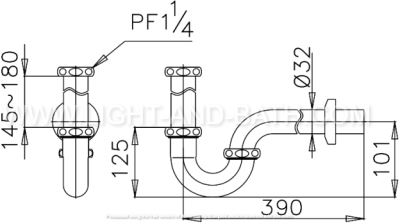 CT688AX(HM) ท่อน้ำทิ้งอ่างล้างหน้าสเตนเลสรูปตัวพี ยาว 39 ซม.