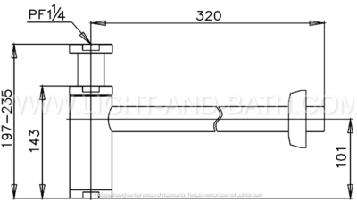 CT685 ท่อน้ำทิ้งอ่างล้างหน้าทรงกระบอก ยาว 32 ซม.