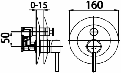 CT518A วาล์วผสมเปิด-ปิดน้ำแบบก้านโยก ชนิดฝังผนังแบบมี Divertor (ใช้กับCOTTO PROs) รุ่น ANTHONY