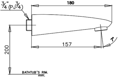 CT604 ตัวก๊อกลงอ่างอาบน้ำ 3/4 นิ้ว