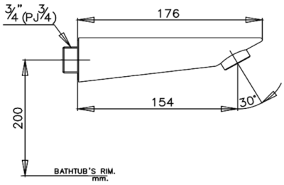 CT605 ตัวก๊อกลงอ่างอาบน้ำ 3/4 นิ้ว