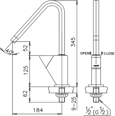 ก๊อกซิงค์,ก๊อกอ่างล้างจาน,ก๊อกซิงค์ (น้ำเย็น) แบบติดเคาน์เตอร์/ขอบอ่าง,ก๊อกซิงค์ (น้ำเย็น) แบบติดเคาน์เตอร์/ขอบอ่าง สีโครเมี่ยม