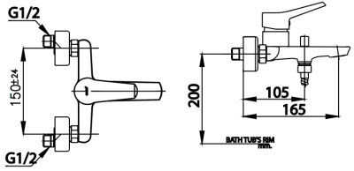 CT3003AE ก๊อกผสมลงอ่างอาบน้ำแบบก้านโยก รุ่น NEXT III