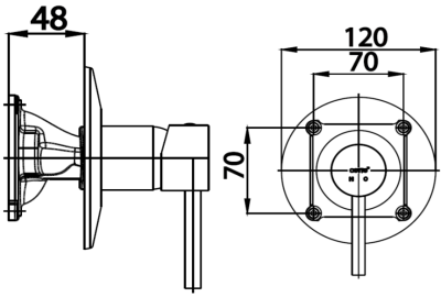 CT376A วาล์วเปิด-ปิดน้ำแบบก้านโยกชนิดฝังผนัง(ใช้กับ COTTO PROs) รุ่น ANTHONY