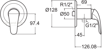 A-1526-10 ก๊อกเดี่ยวยืนอาบ รุ่น SAGA MONO