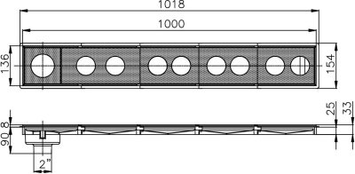 CT6401Z2P รางน้ำทิ้งสำหรับท่อ PVC ขนาด 2 นิ้ว (ยาว 100 ซม.)