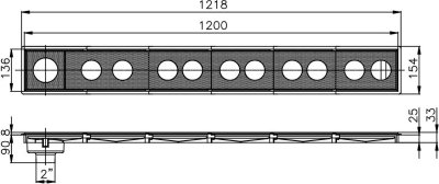 CT6401Z3P รางน้ำทิ้งสำหรับท่อ PVC ขนาด 2 นิ้ว (ยาว 120 ซม.)