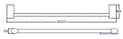 CT0222(HM) ราวแขวนผ้า ยาว 60 ซม. รุ่น CURVE