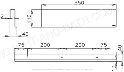 CT031(HM) หิ้งสเตนเลส ยาว 55 ซม. รุ่น SHEET