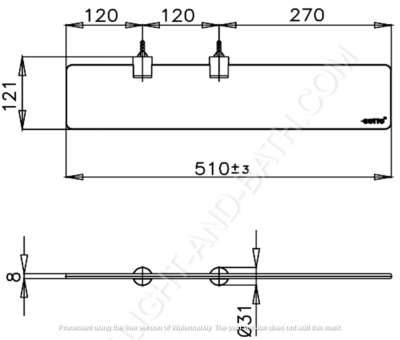 CT745(HM) หิ้งกระจก ยาว 51 ซม. รุ่น LETO