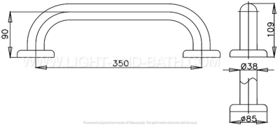 CT790(35CM)(HM) ราวทรงตัวยาว 35 ซม.ผิว HAIRLINE