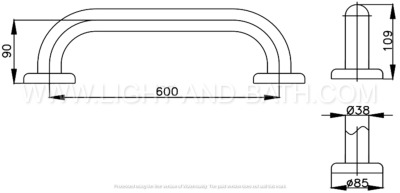 CT790 ราวทรงตัวยาว 60 ซม.ผิว HAIRLINE