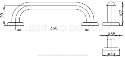 CT7501L35(HM) ราวทรงตัวยาว 35 ซม.