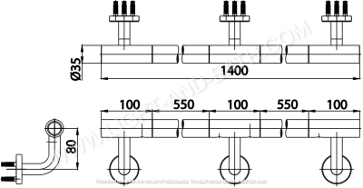 CT0201 ราวจับทรงตัวขนาด 140 ซม./35 มม. รุ่น NATURA LIVING