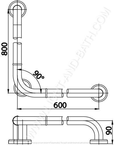 CT0193L/R#VR ราวทรงตัวรูปตัวแอล ขนาด 60x40 ซม.สีชมพูเข้ม รุ่น SOFT