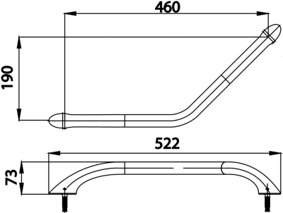 CT0171 ราวจับทรงตัวรูปตัววี รุ่น STYLE