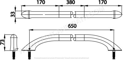CT0170#CR ราวจับทรงตัวขนาด 65 ซม. รุ่น STYLE