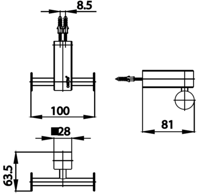 CT880(HM) ขอแขวนผ้า รุ่น SQUARE